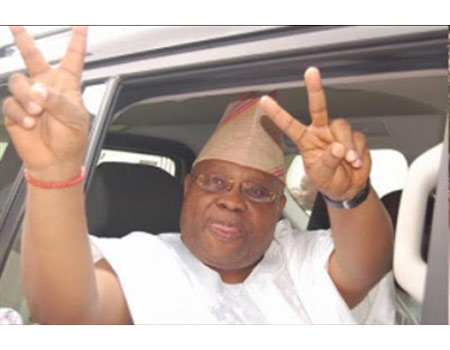 Ademola Adeleke at the venue of the PDP primaries
